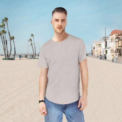 Men Jersey Curved Hem T-Shirt