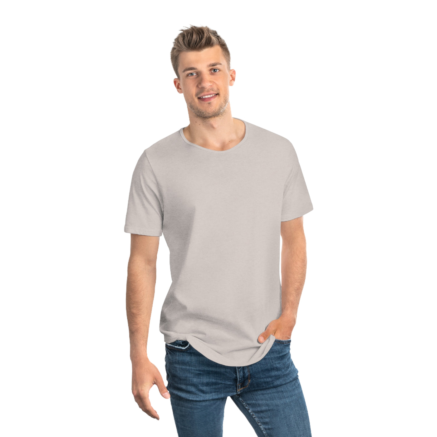 Men Jersey Curved Hem T-Shirt