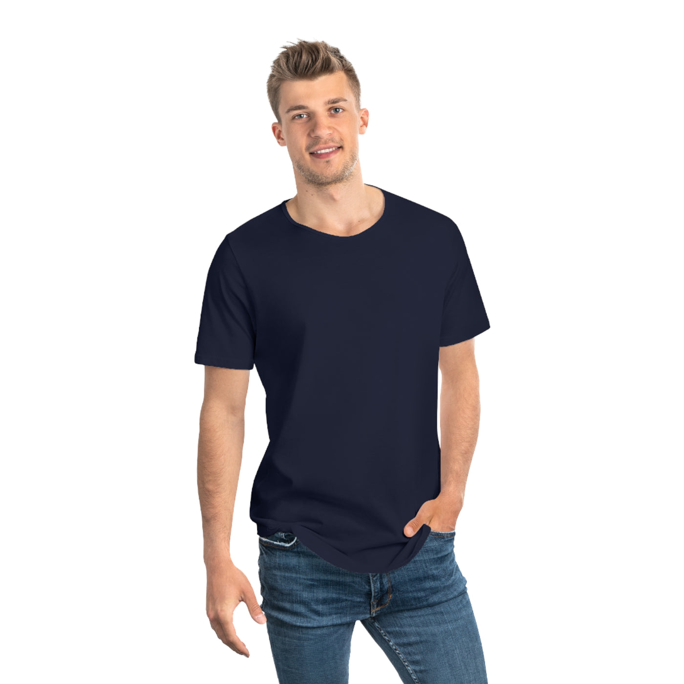 Men Jersey Curved Hem T-Shirt